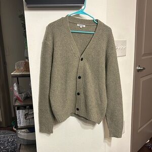 Madewell Merino Wool Men's Olive Green Cardigan Sweater